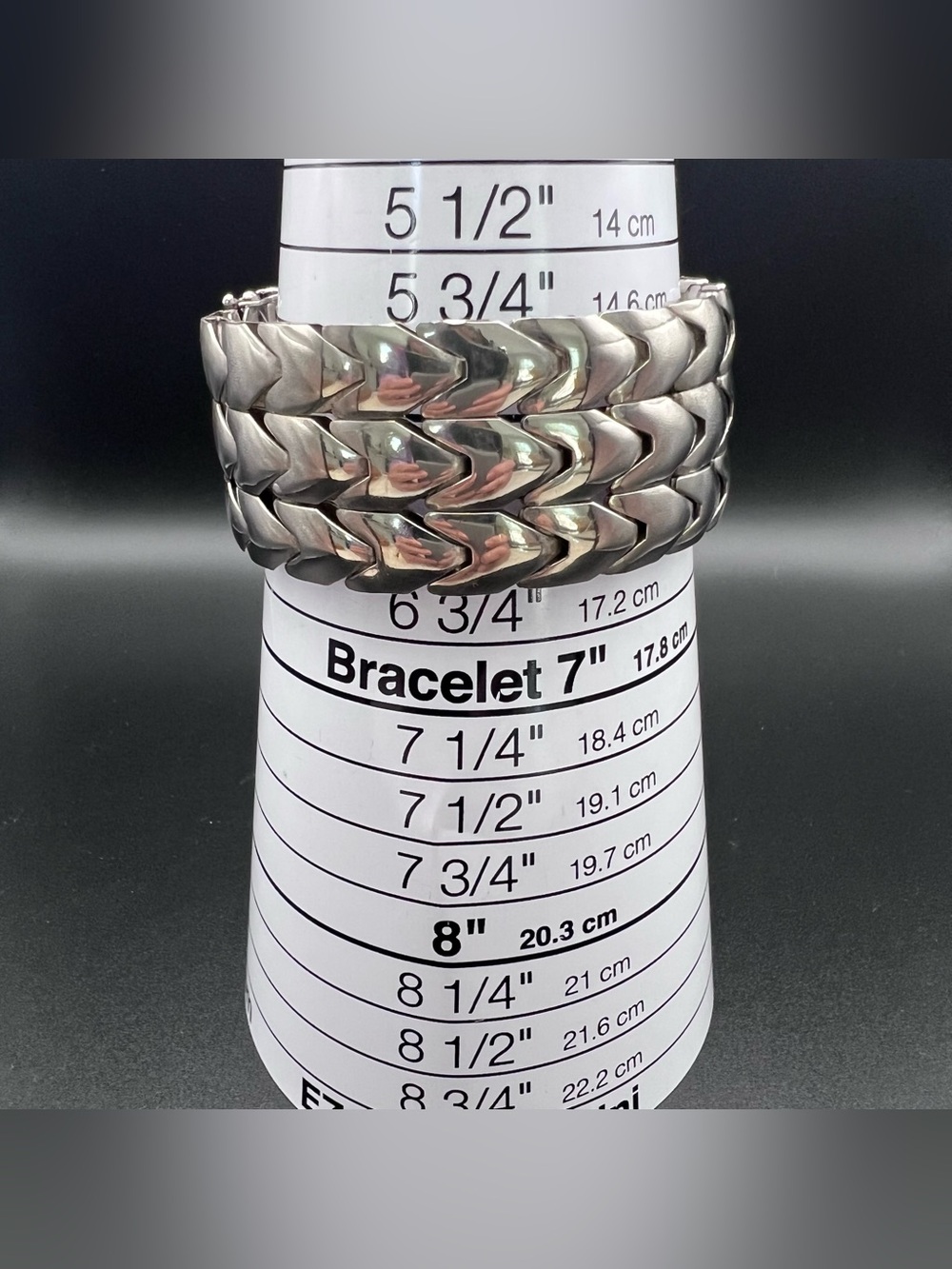 Sterling Silver Modernist Italian Wide Flex Link Bracelet - Picture 9 of 12